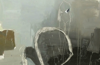Blanco y negro, figura ausente,Óleo sobre lienzo. 170 x 150cm2016