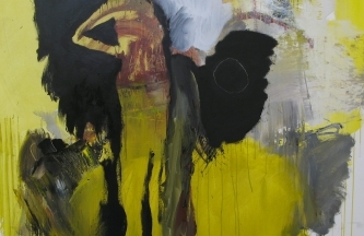 Mujer con cabeza de planta,Óleo y acrílico sobre lienzo,170x150cm2019