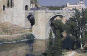 PUENTE DE ALCÁNTARA [TOLEDO]. Oil on canvas mounted on panel. 56.5 x 33 cm [2018]
