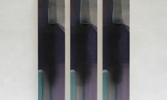 REF 1085. IDENTICAL PAINTINGS 2011. Sequence of 3 units. 150 x 30 x 5 cm unit. Mixed media on canvas on wood.