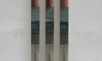 REF 1088. IDENTICAL PAINTINGS 2011. Sequence of 3 units. 100 x 7 x 5 cm unit. Mixed media on canvas on wood.